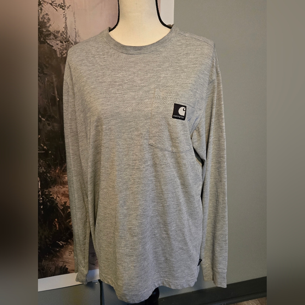 Carhartt Men's Heather Gray Long Sleeve Tee Sz M. Euc.
